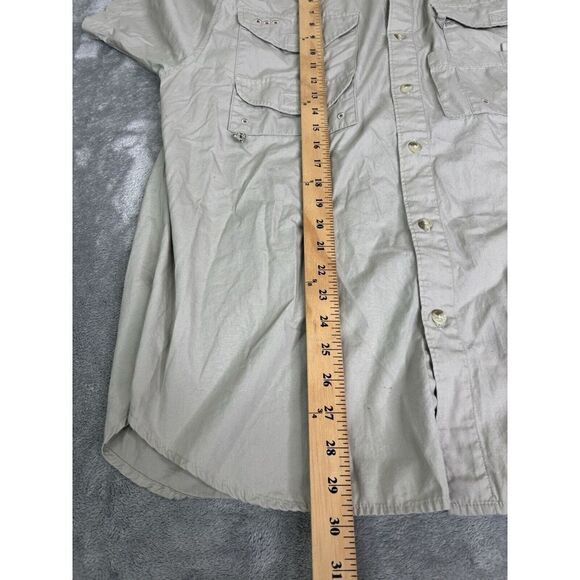 Columbia PFG Short Sleeve Button Down Shirt Men's Size Medium Beige - Picture 11 of 11